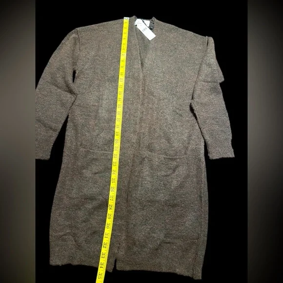 Anthropologie Chocolate Brown Open-Front Cardigan, very elegant . - Picture 8 of 11